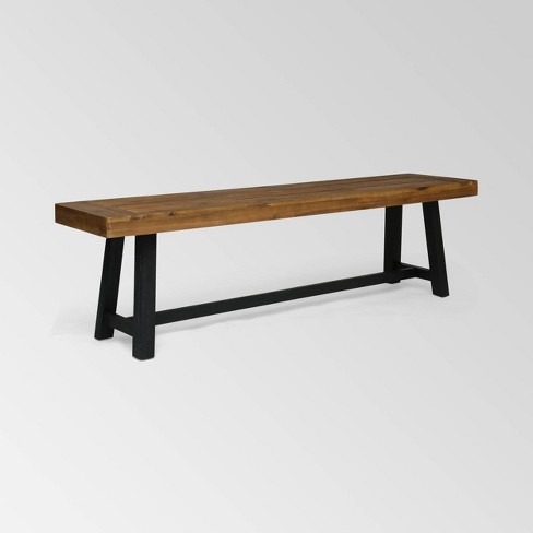 Raphael Acacia Wood Bench - Sandblast Teak - Christopher Knight Home 