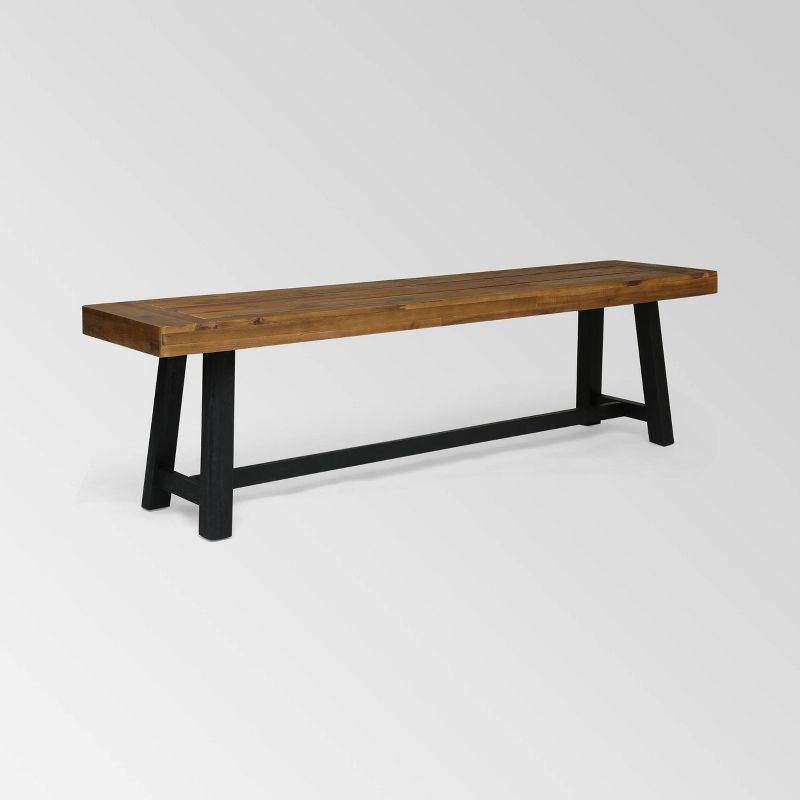 Raphael Acacia Wood Bench - Christopher Knight Home, 1 of 6