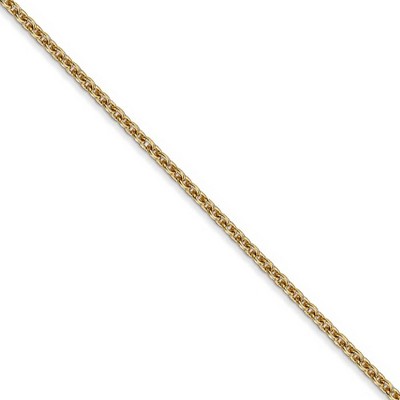 Black Bow Jewelry 1.8mm, 14k Yellow Gold, Solid Cable Chain Anklet