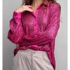 Women's Glitter Button Down Shirt - ee:some - 2 of 3