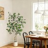 Ficus Trees Artificial Indoor,Tall Faux Ficus Tree with Black Planter Green Fake Moss, Artificial Plants with Natural Wood Trunk for Home Office Decor - 4 of 4