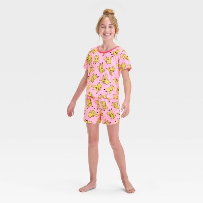 Girls' Pokemon 2pc Short Sleeve Pajama Set - Yellow