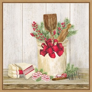 Amanti Art Christmas Kitchen I by Tara Reed Canvas Wall Art Print Framed 22 x 22-in. - 1 of 4
