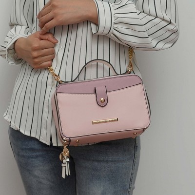 MKF Collection Camera Crossbody Bag, Oaklynn Color Block Multi Compartment Zip Closure | MKF Collection by Mia K -Beige Brown — фото 3