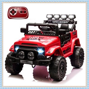 12V Kids Ride On Car, Electric Truck Ride On Toys with 5MPH Max Speed, Remote Control, LED Lights, and Music for Kids Gifts - 1 of 4