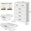 Modern 6-Drawer Dresser,45" Tall Grey Wooden Chest with Large Storage Drawers for Bedroom, Closet & Entryway - 2 of 4