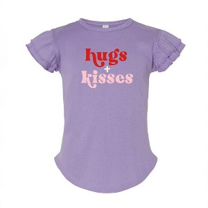 The Juniper Shop Hugs And Kisses Toddler Flutter Sleeve Tee - 1 of 3
