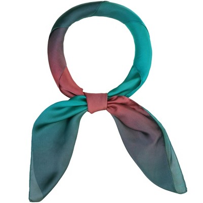 INSPIRE CHIC Women's Gradient Colorful Large Silky Hair Wrap Bandana Neck Scarf 35.4" X 35.4"