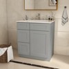 DOMETOUR 30 in. W x 21 in. D x 34.5 in. H in Shaker Grey Plywood Ready to Assemble Floor Vanity Sink Base Kitchen Cabinet with Left Door - 2 of 4