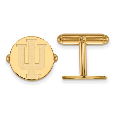 Black Bow Jewelry 14k Yellow Gold Plated Sterling Silver Indiana Hoosiers NCAA Cuff Links