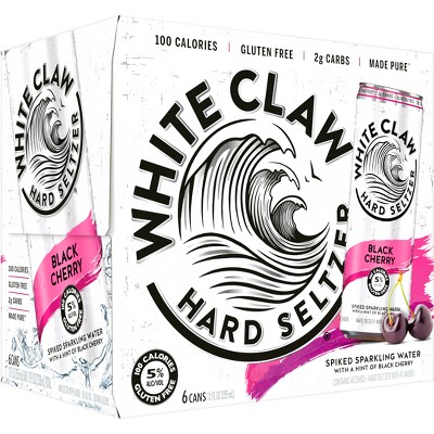 White Claw Hard Seltzer, Black Cherry - 6 pack, 12.0 fl oz cans