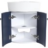 13" Corner Bathroom Vanity Sink Combo,Wall Mounted Floating Cabinet for Small Space,Corner Wall Mount Vanity Sink with Metal Handle - 3 of 4