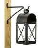 11" x 5.625" Tealight/Votive Iron/Glass Travis House Outdoor Lantern Candle Holder Black Powder Coat Finish - Achla Designs: Traditional Style - 2 of 4