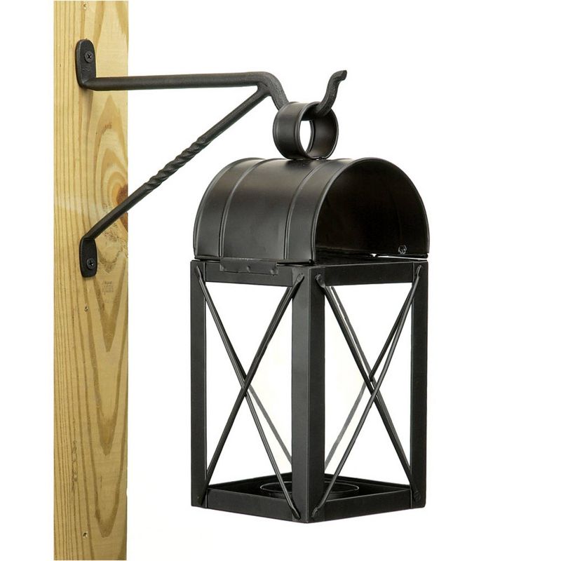 11&#34; x 5.625&#34; Tealight/Votive Iron/Glass Travis House Outdoor Lantern Candle Holder Black Powder Coat Finish - Achla Designs, 3 of 6