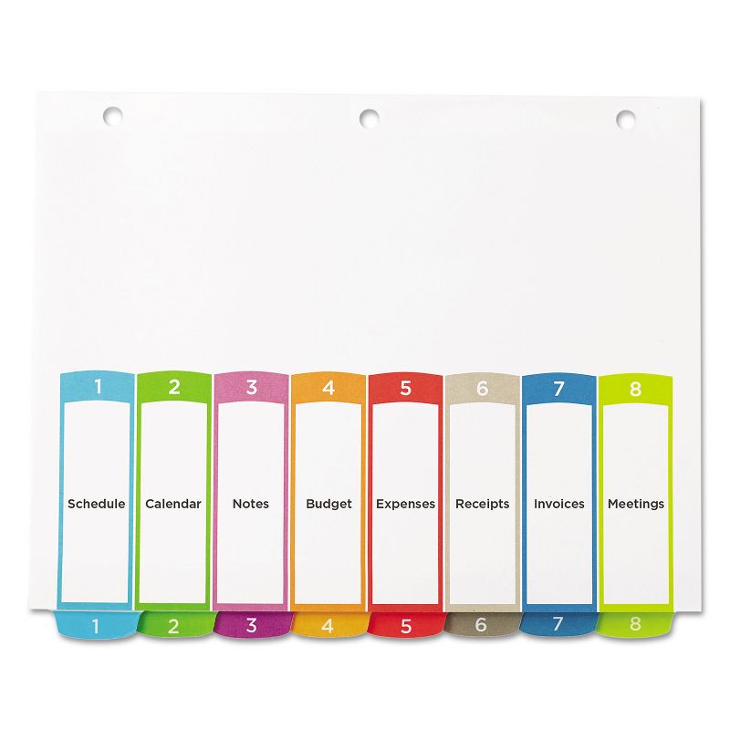 Avery Ready Index Table of Contents Dividers Multicolor Tabs 1-8 Letter 11841, 4 of 10