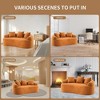 Curved Loveseat Orange Full Compression Sponge Sofa, 30D Polyester No-Assembly Compact Sofa for Small Spaces & Apartments, 65"L, 300 lbs, 3 Pillows - 4 of 4