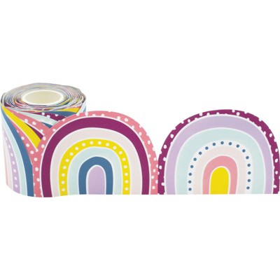 Teacher Created Resources Oh Happy Day Rainbows Die-Cut Rolled Border Trim, 50 Feet (Pack of 6)