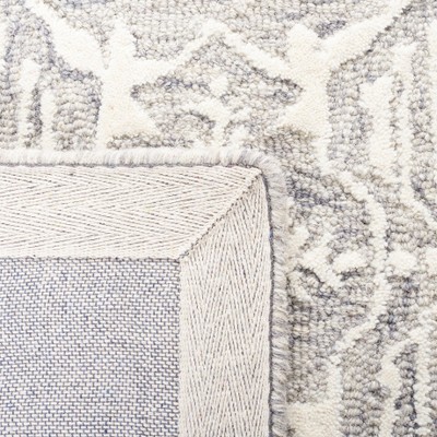 Elegant Gray Square Hand-Tufted Wool Area Rug