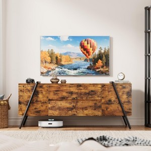 55"/47" Mid-Century TV Stand for 50–55" TVs, Media Console with Adjustable Shelf, 2 Drawers & U-Shaped Metal Legs - 1 of 4