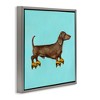 Stupell Industries Funny Dachshund On Roller Skates Floating Frame Canvas Art - 2 of 4