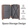 Syemin Luggage 20"24"28" Luggage Sets Abs Hardshell 3PCS Luggage Durable Suitcase Spinner Wheels Suitcase Available, Gold, 21.06"*11.81"*30.31" - 3 of 3
