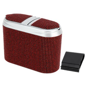 Unique Bargains Car Trash Can Portable Car Door Trash Bin Red 1 Pc 6.3" Length 2.8" Width 4.7" Height Plastic - 1 of 4