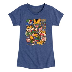 Girls' - Instant Message - Kpop Streetwear Girl Fitted Short Sleeve Graphic T-Shirt - 1 of 4