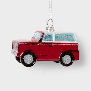 Glass SUV Christmas Tree Ornament Red - Wondershop™: Indoor Use, No Battery, 2.56" Height - 1 of 3
