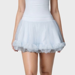 Anna-Kaci Active Women's Tulle Mini Skirt with Soft Lining and Layered Ruffle Hem for a Whimsical Ballet-Inspired Look - 1 of 4