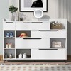 TIRAMISUBEST Shoe Storage Cabinet for Entryway with Drawers and Shelves - White Mobile File Cabinet - 2 of 4