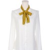 INSPIRE CHIC Women's Solid Contrast Color Pleated Long Satin Neck Scarves 49.2"x4.3" 1 Pc - 2 of 4