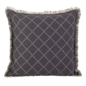 20"x20" Oversize Down Filled Fringed Diamond Square Throw Pillow - Saro Lifestyle - 1 of 3