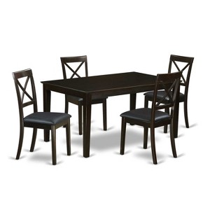 HomeStock 5-Pc Cappuccino Solid Wood Top - Dining Room Set - Seats 4 - 1 of 4