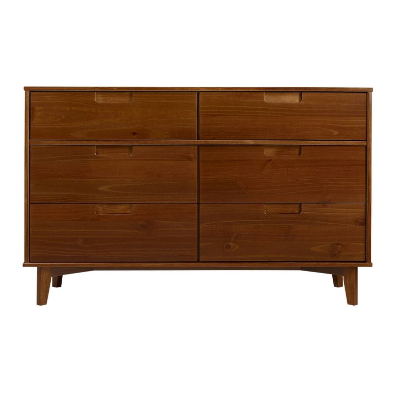 Mid-Century Modern Groove Wood 6 Drawer Dresser - Saracina Home, 4 of 24
