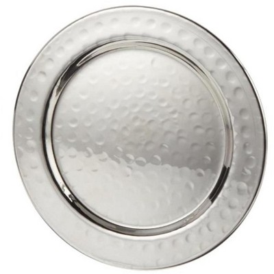 Elegance 4-Inch Hammered Stainless Steel Round Coaster Set