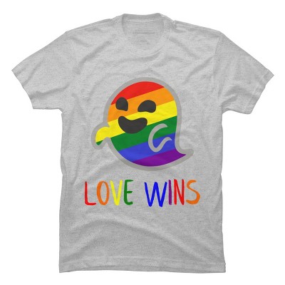Adult Design By Humans Happy Ghost Love Wins Pride By T-Shirt