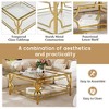 CAVINAS Retro Wooden Side Table Round Coffee Table with Storage and Sliding Door, End Table for Living Room, Bedroom - 2 of 4