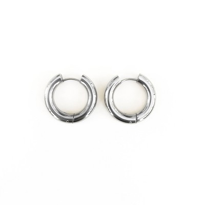 Sanctuary Project Thick Hoop Statement Earrings Silver