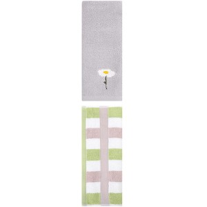 REGALWOVEN Chic Pattern Cotton Soft Absorbent Hand Towels for Bathroom 13" x 30"/13" x 29" 2 Pcs - 1 of 4
