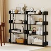 Costway 1/2 PCS 4-Tier Bookshelf with Anti-Tipping Kit Industrial Storage Unit for Living Room Rustic Brown/Black - 4 of 4
