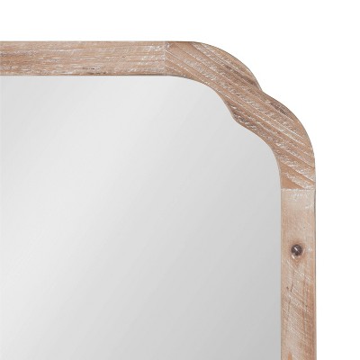 Marston 24" Rustic Brown Wood Square Full-Length Wall Mirror