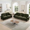 Mid-Century Sectional Sofa, 3-Seat Sofa and 2-Seat Loveseat with Flared Arms with Removable Skirt, Chenille Sofa with Cushion-Coolbibila - 3 of 4