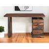 HomeRoots 54" Brown Live Edge Solid Wood Writing Desk With Three Drawers - 2 of 4