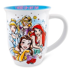 Disney Princess "I Woke Up Like This" Wide Rim Ceramic Mug | Holds 16 Ounces - 1 of 4