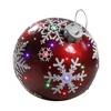 Northlight LED lighted Jeweled Commercial Christmas Ball Ornament Decoration with Snowflake - 18" - Red - 2 of 2