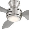 Casa Vieja 36" Whirl Modern Indoor Outdoor Ceiling Fan 3 Blade LED Light Remote Control Brushed Nickel Finish Silver Blades Bedroom Patio Hugger - 3 of 4