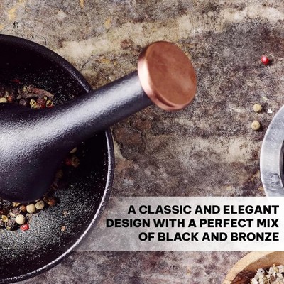 Nori 4" Black Cast Iron Mortar and Pestle Set