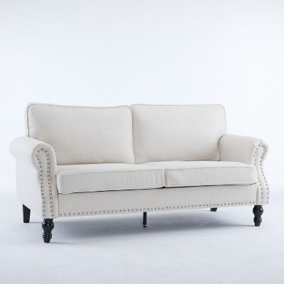 NicBex 67.72 Inch Faux Leather 2-Seater Sofa with Nailhead Trim for Living Room,Apartment,Office