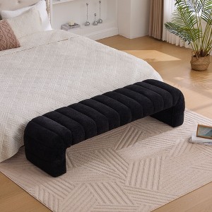 NicBex Modern 69.7" Tufted Storage Ottoman Bench,Chenille Armless Foot Stool & Bed Bench,Wide End of Bed Bench for Bedroom & Living Room - 1 of 4