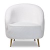 Urian Boucle Upholstered Accent Chair White/Gold - Baxton Studio - 2 of 4